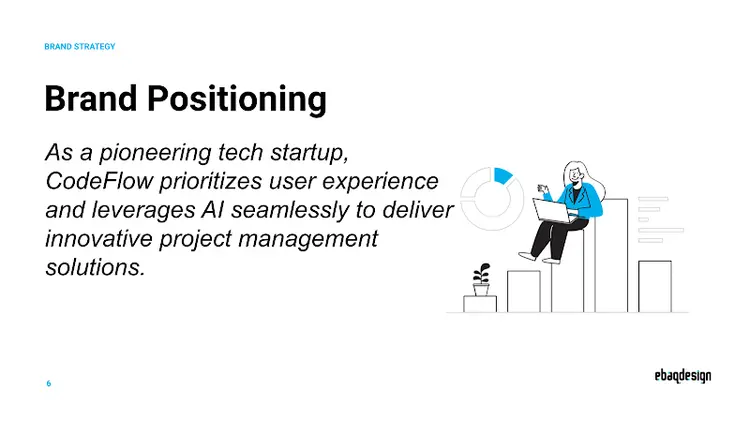Code Flow Brand Positioning: pioneering tech startup prioritizing user experience and AI integration